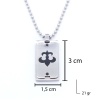 316L Çelik Desenli Erkek Plaka Kolye 60 cm EKLY-127