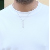 316L Çelik Oval Uzun Erkek Kolye  60 cm EKLY-107