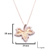 Zirkon Taşlı Rose Yaprak Şekilli Gümüş Kolye GK-304