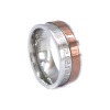 Çelik Yüzük Alyans Rose Detaylı YZK-396