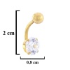 Altın Kaplama Beyaz Zirkon Taşlı Piercing  PRC-211