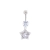 316L Çelik Yıldız Model Zirkon Taşlı Piercing  PRC-224
