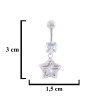 316L Çelik Yıldız Model Zirkon Taşlı Piercing  PRC-224