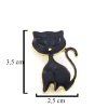 FerizZ Altın Kaplama Siyah Kedi Modelli Broş BR-109