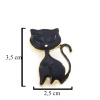 Altın Kaplama Siyah Kedi Modelli Broş BR-109