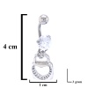316L Çelik Zirkon Kalpli Kilit Model Piercing PRC-104