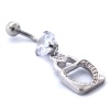 316L Çelik Zirkon Kalpli Kilit Model Piercing PRC-104
