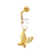 Altın Kaplama Zirkon Taşlı Kelebekli Piercing PRC-109
