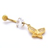 Altın Kaplama Zirkon Taşlı Kelebekli Piercing PRC-109