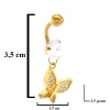 Altın Kaplama Zirkon Taşlı Kelebekli Piercing PRC-109