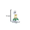316L Çelik Zirkon Taşlı Ananas Şekilli Piercing PRC-169