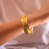Altın Kaplama Parçalı Düz Ve Simli  2 cm Bilezik BLZ-3060