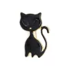 Altın Kaplama Siyah Kedi Modelli Broş BR-109