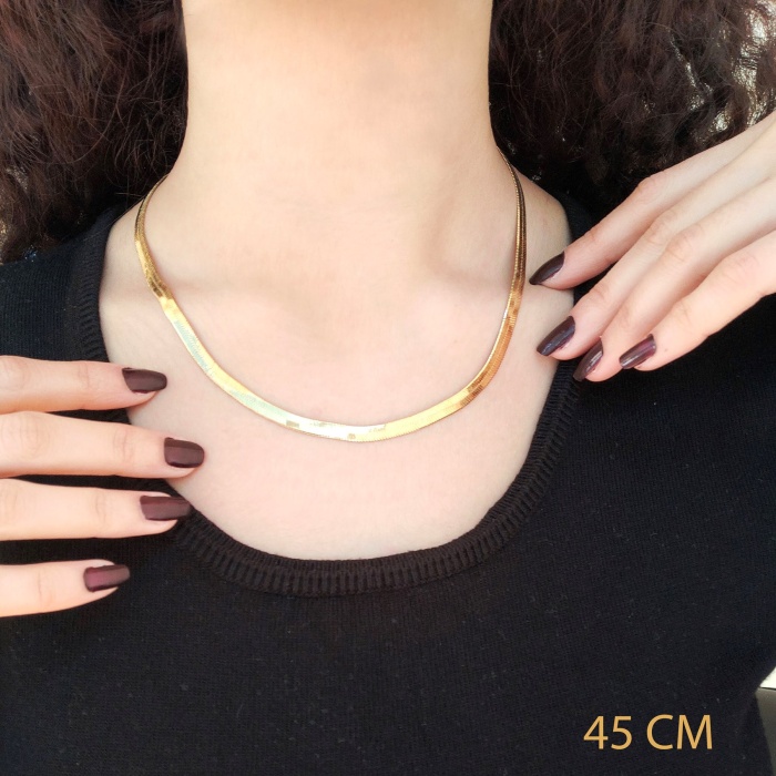 Çelik İtalyan Zincir Altın Kaplama 5 MM ZN-142