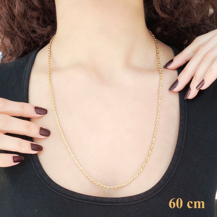 Çelik Zincir Altın Kaplama Burgu Model 2,5 MM ZN-126