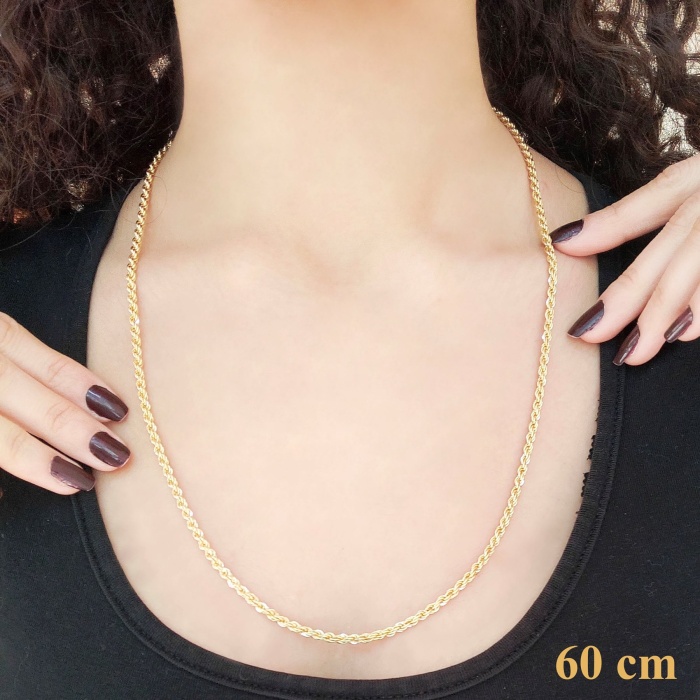 Çelik Zincir Altın Kaplama Burgu Model 4 MM ZN-129