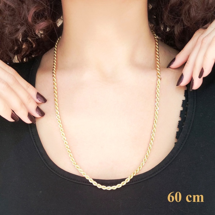 Çelik Zincir Altın Kaplama Burgu Model 6 MM ZN-131