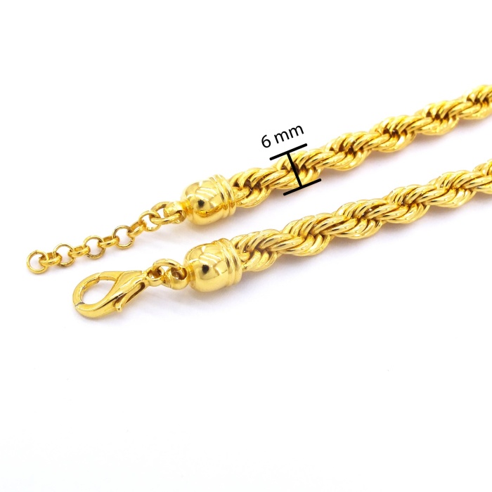 Çelik Zincir Altın Kaplama Burgu Model 6 MM ZN-131