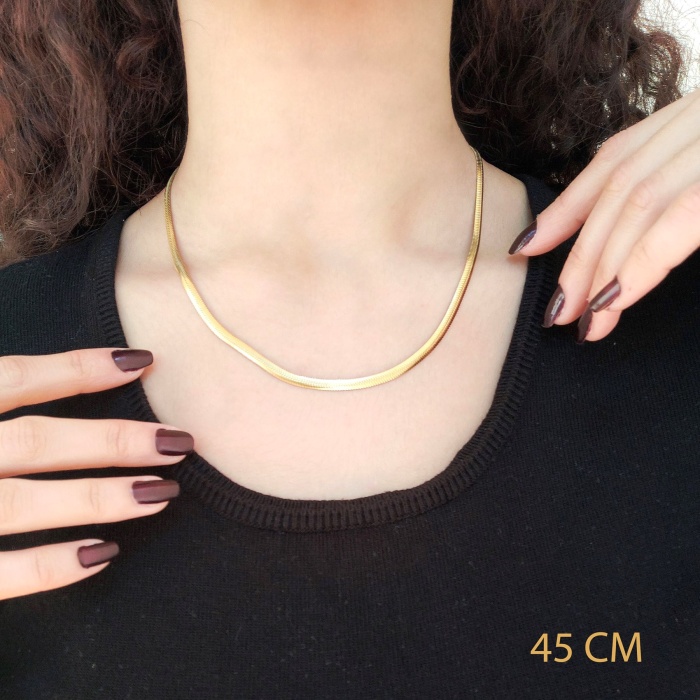 Çelik İtalyan Zincir Altın Kaplama 3 MM ZN-135