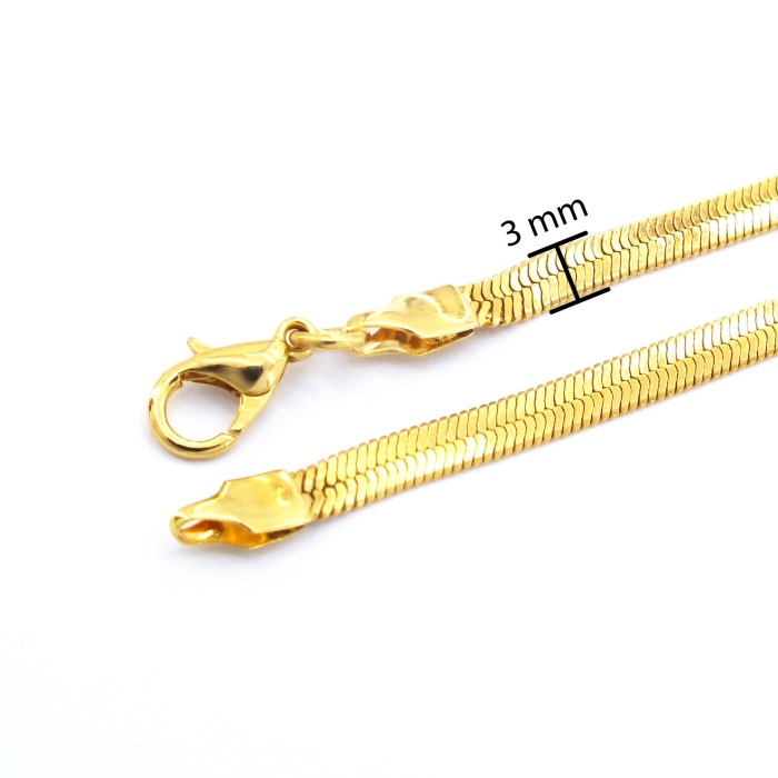 Çelik İtalyan Zincir Altın Kaplama 3 MM ZN-135