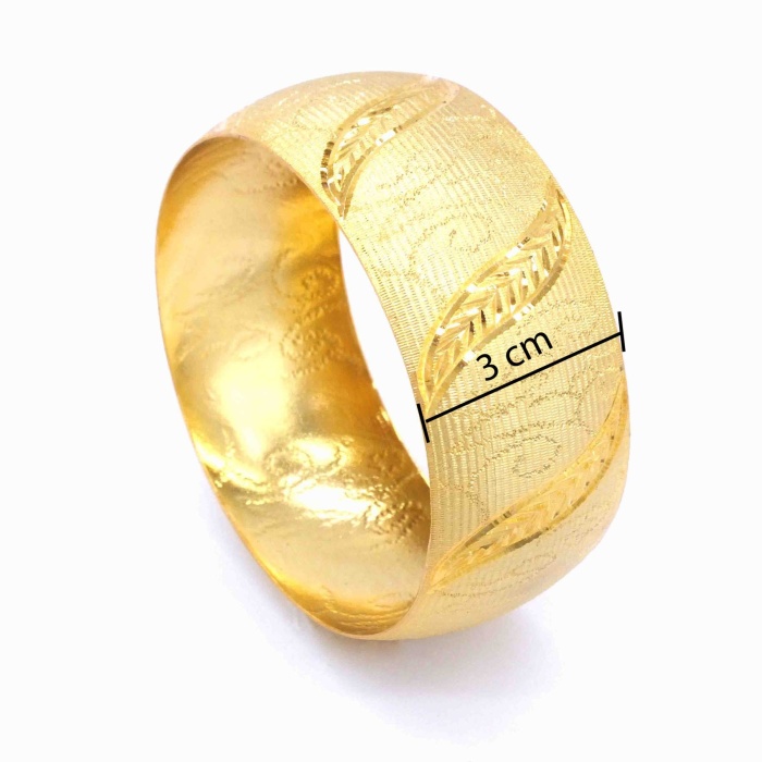 22 Ayar Altın Kaplama Mega Bilezik 30mm Kalınlık BLZ-1132