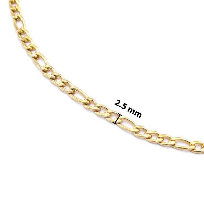 Çelik Zincir Altın Kaplama 2.5 MM Figaro Model ZN-157