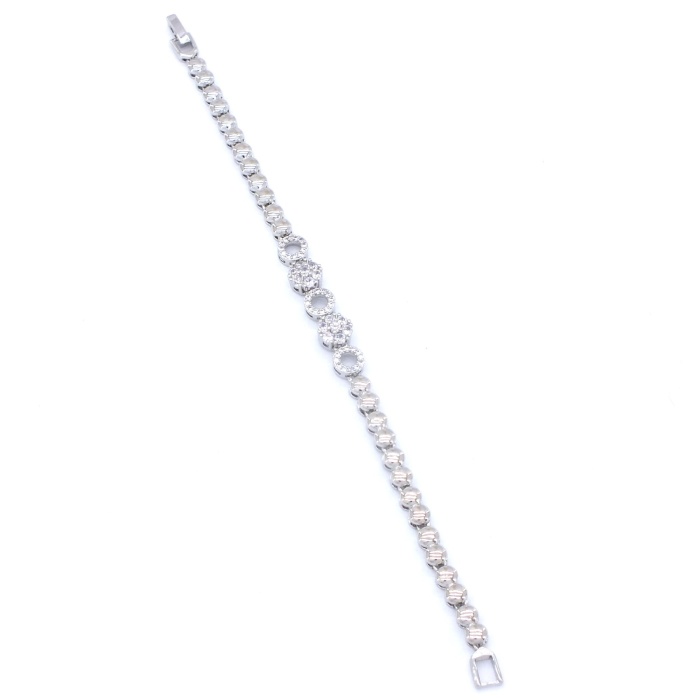 316L Çelik Zirkon Taşlı Halkalı Kadın Bileklik BLK-534