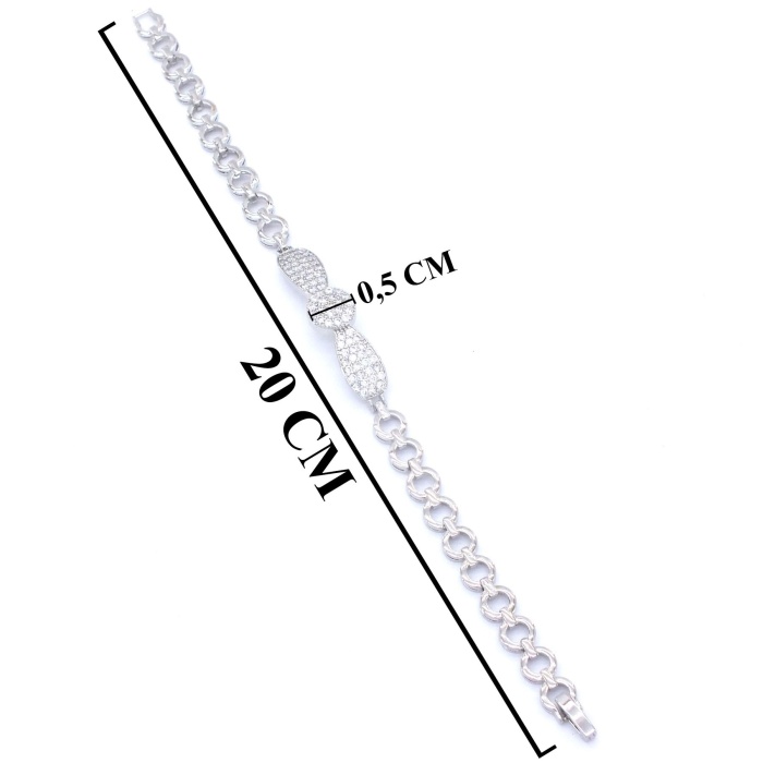 FerizZ 316L Çelik Zirkon Taşlı Kurdelalı Kadın Bileklik BLK-536