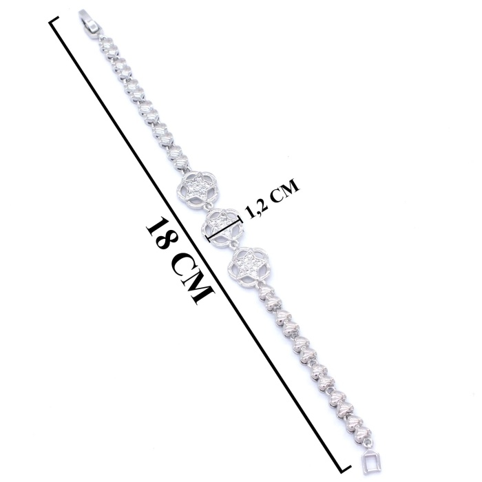 316L Çelik  Zirkon Taşlı Yıldızlı Kadın Bileklik BLK-538