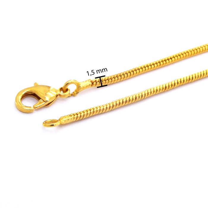 Çelik Zincir Altın Kaplama Oval Kesim 1.5 MM Zn-161