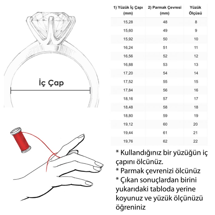 FerizZ Altın Kaplama Zirkon Taşlı Tek Taş  Yüzük YZK-208