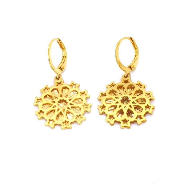 Altın Kaplama Yıldızlı Kolye Küpe Bileklik Set SET-122