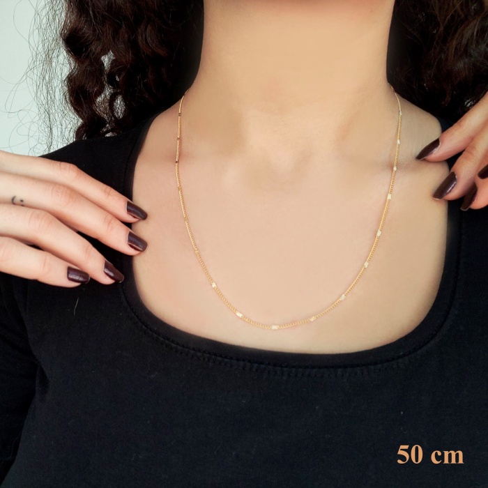 Çelik Zincir Altın Kaplama Ezmeli Model ZN-192