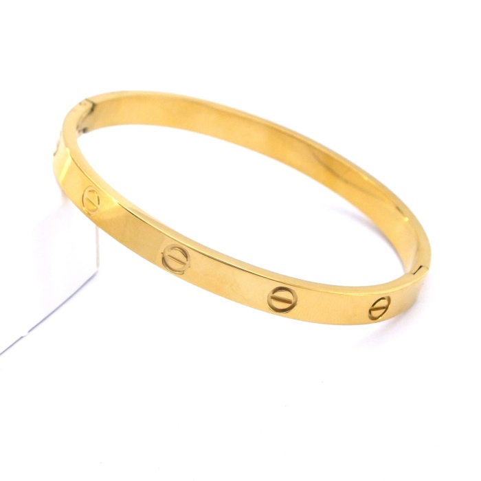 Çelik Kelepçe Bileklik Altın Kaplama Love Model BLZ-321