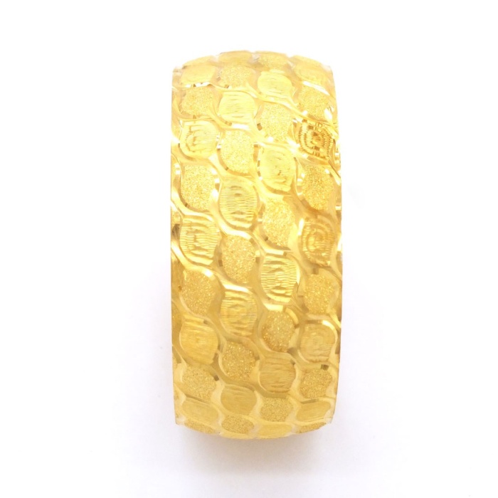 FerizZ Altın Kaplama Desenli Simli  Bilezik 3 cm BLZ-3040