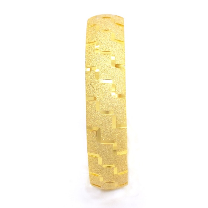 FerizZ Altın Kaplama Desenli Simli Bilezik 1.5 cm BLZ-3043
