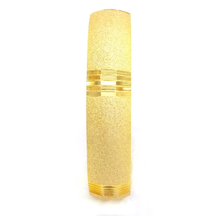 FerizZ Altın Kaplama Simli Çizgili Bilezik 1.5 cm BLZ-3044