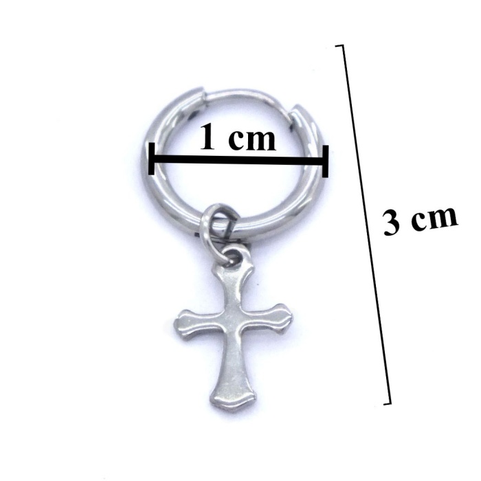 Erkek Çelik Küpe Haç ModelUNK-479