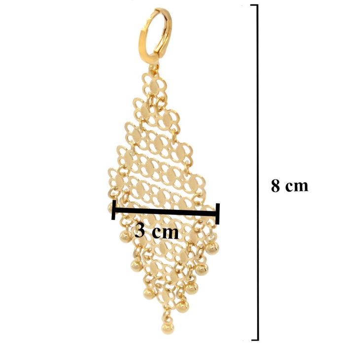 Altın Kaplama Küpe Sallantılı Hint Model UNK-503