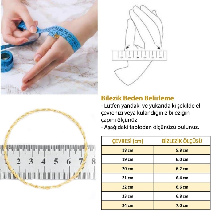 İmitason Ajda Bilezik Çizgili Model Altın Kaplama Çelik BLZ-3048