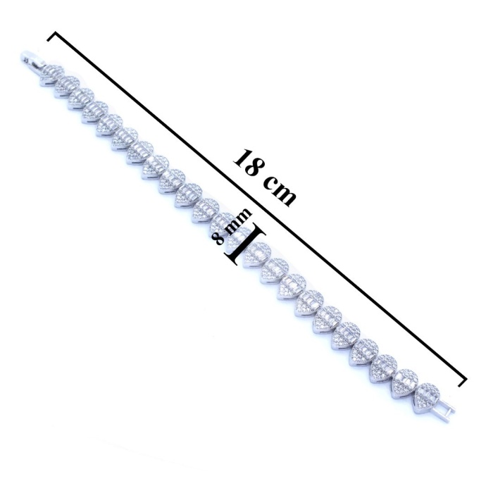 FerizZ 316l Çelik Zirkon Taşlı Damla Model Su Yolu Kadın Bileklik BLK-809