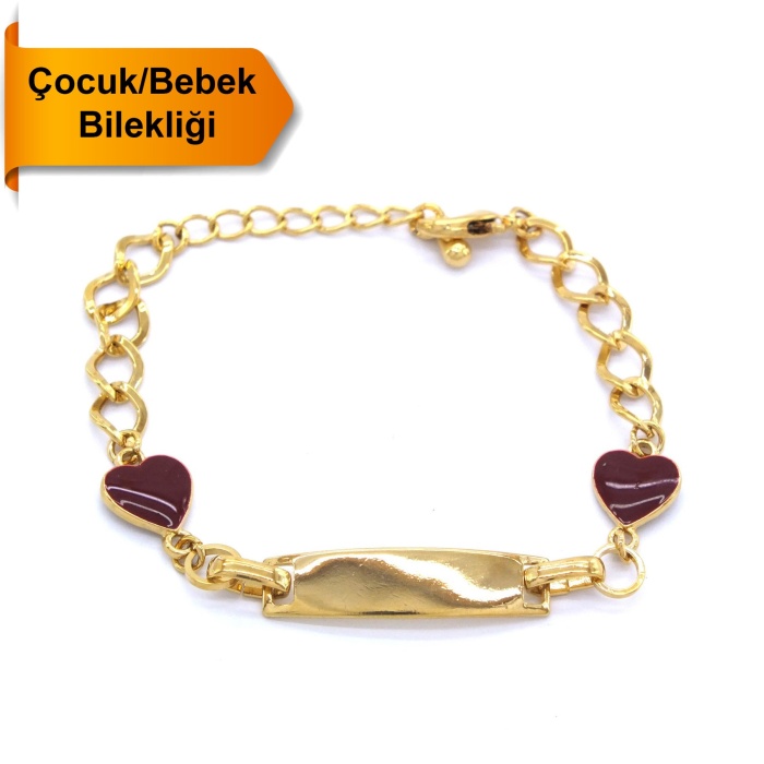 FerizZ Altın Kaplama Kalp Şekilli Çocuk Bileklik BLK-819