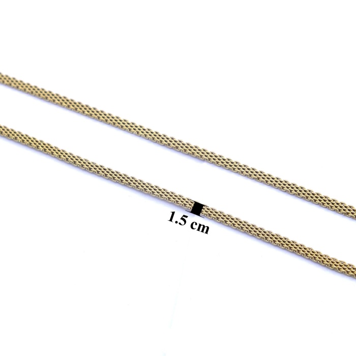 FerizZ Altın Kaplama Unisex Zincir Kolye 60 cm ZN-223