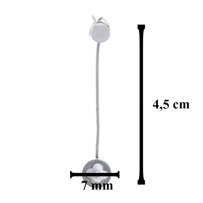 Çelik Sallantılı Küpe Sedef Taşlı Yonca Model UNK-547