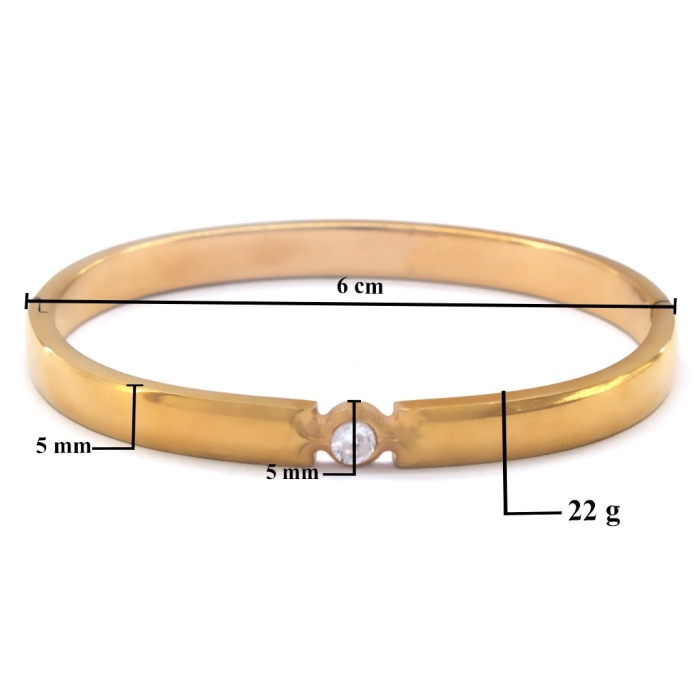 Çelik Kelepçe Bileklik Rose Tektaş Model BLZ-462