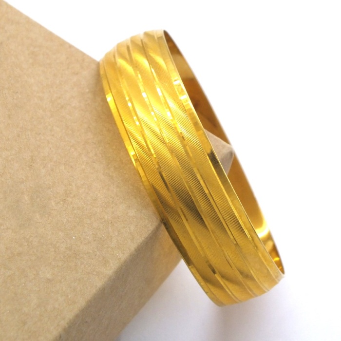 FerizZ Altın Kaplama 4 Sıra Çizgili 1.5 cm Bilezik BLZ-3061