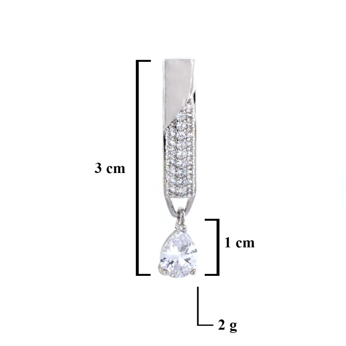 Çelik Taşlı Küpe Zirkon Taşlı Fantezi Küpe UNK-586
