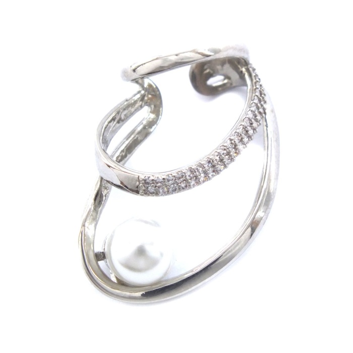 Paslanamaz Çelik Küpe İnci Taşlı Çelik Ear Cuff UNK-682