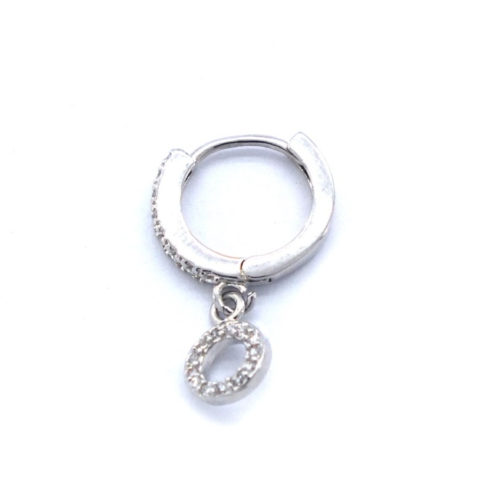 Çelik Sallantılı Küpe Zirkon Taşlı Minimalist Halka Küpe UNK-729