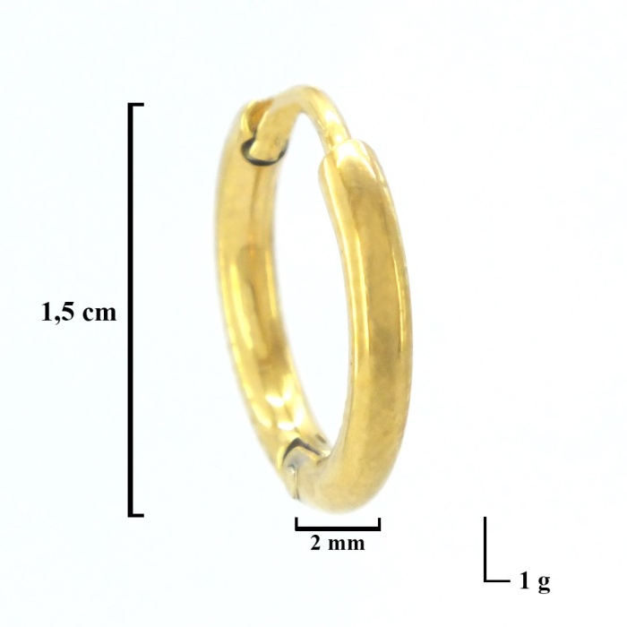 Altın Kaplama Halka Küpe 1,5 CM Halka Küpe UNK-709